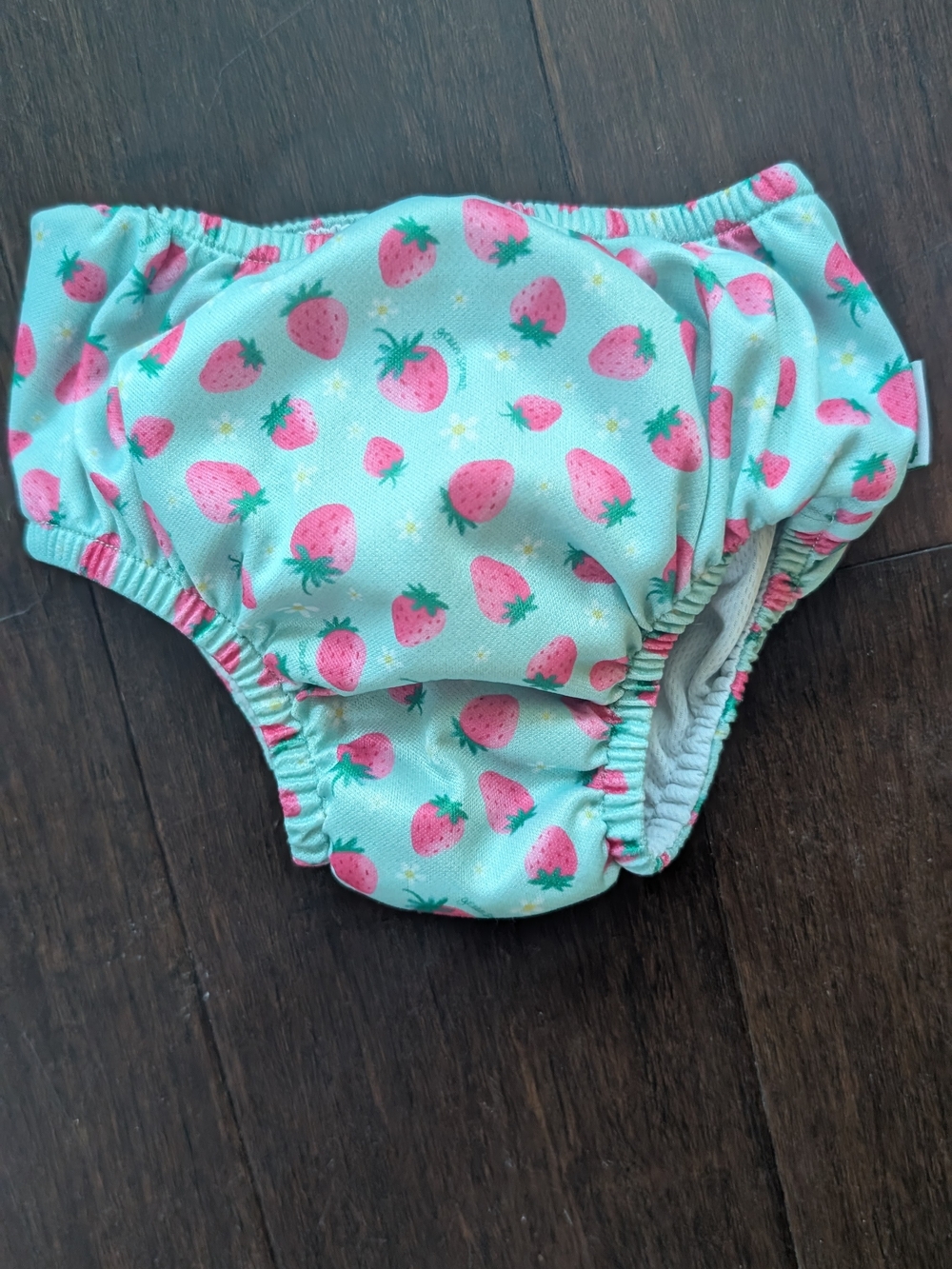 Green Sprouts Strawberry Print Swim Diaper - Pink on Aqua